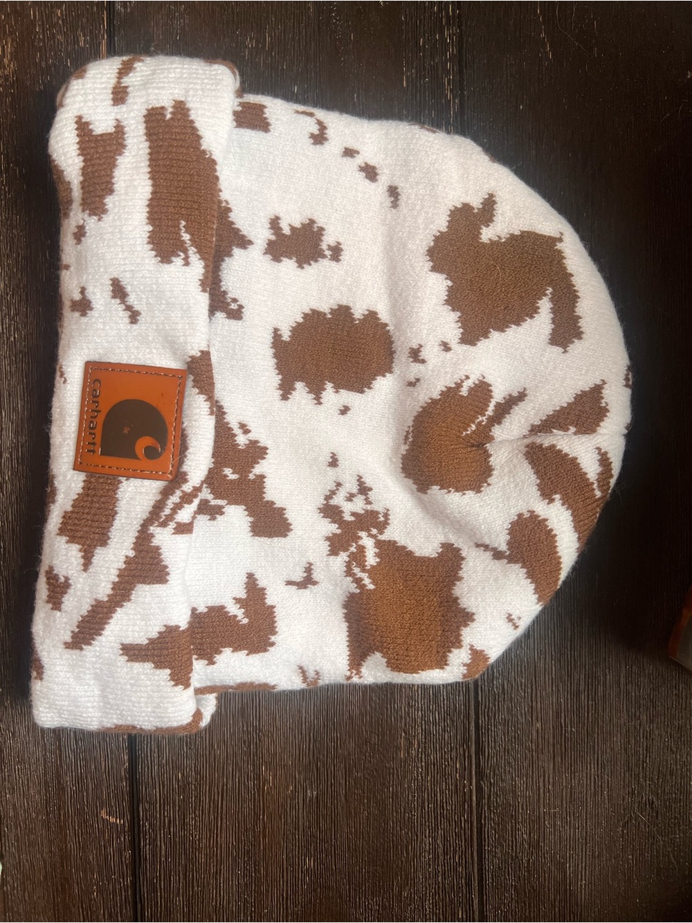 Carhartt Kids White & Brown Camo Knit Beanie